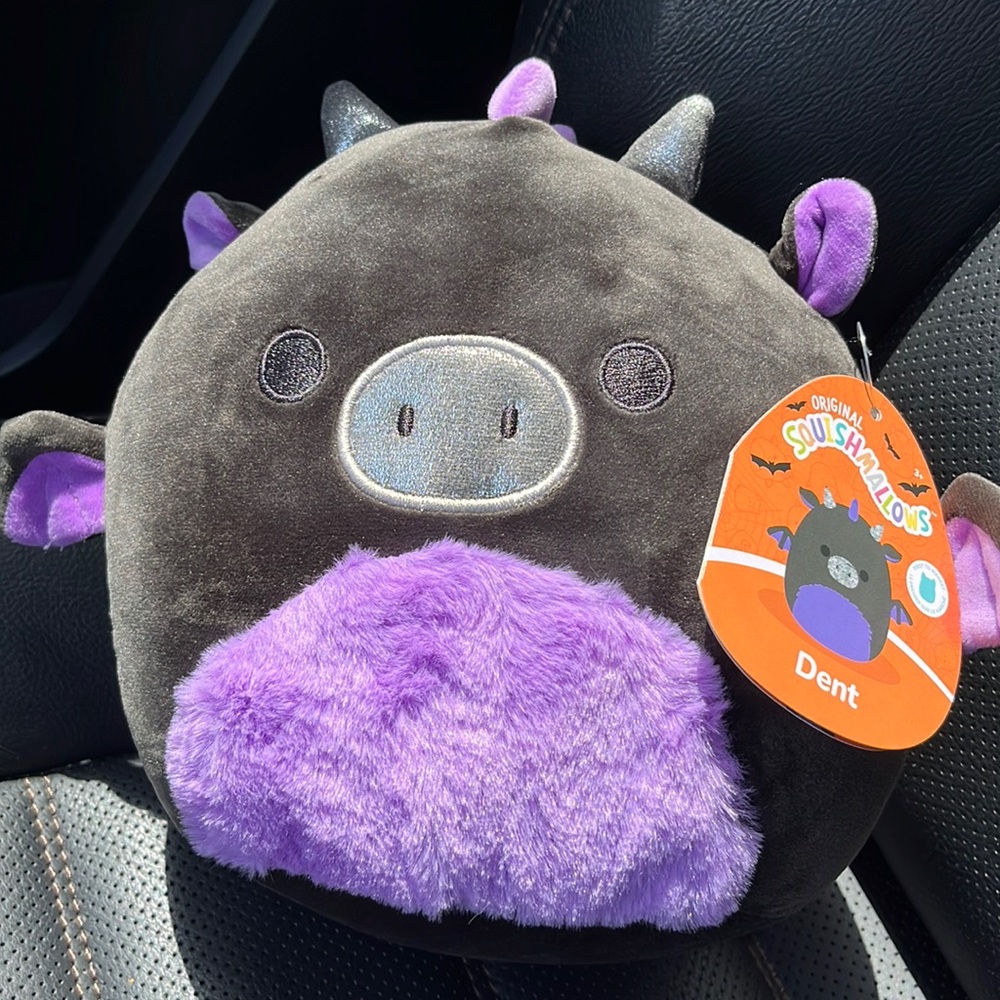 🐉 Squishmallows Dent Black/Purple Dragon Halloween 8” NWT FIRST TO MARKET